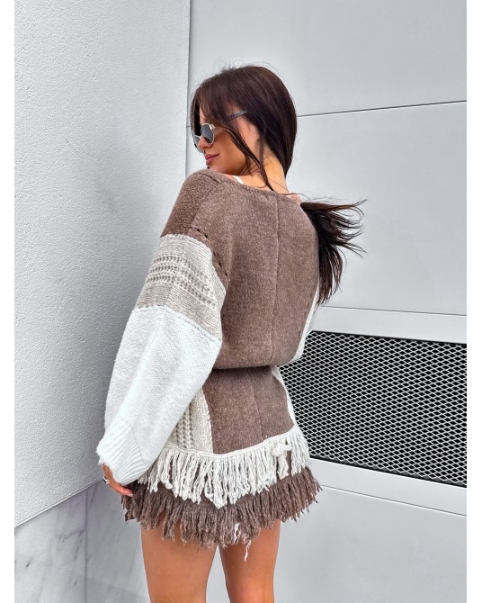 BEŻOWY  KARDIGAN ▪️FRĘDZLE