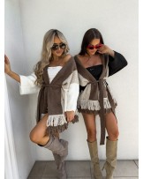 BEŻOWY  KARDIGAN ▪️FRĘDZLE