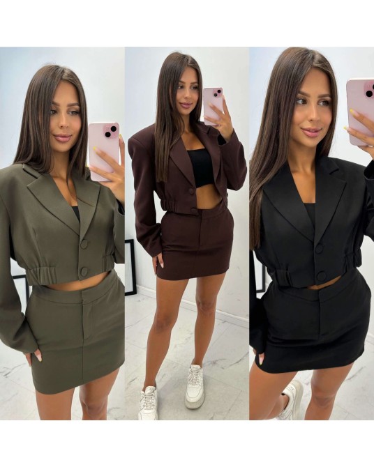 GARNITUROWY KOMPLET  MARYNARKA  I SPODNICZKA KHAKI