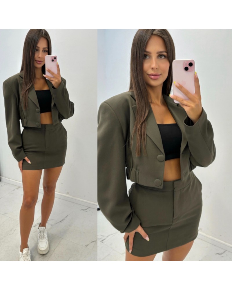 GARNITUROWY KOMPLET  MARYNARKA  I SPODNICZKA KHAKI