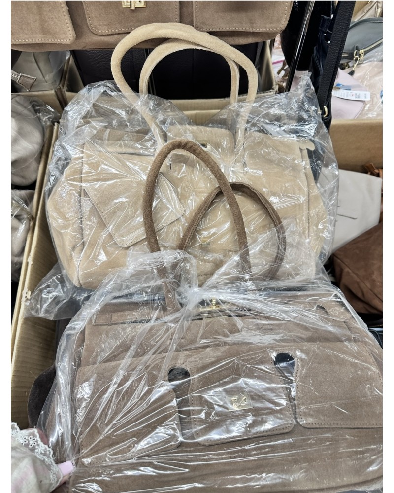 SKÓRZANA TOREBKA ZAMSZ ▪️biega