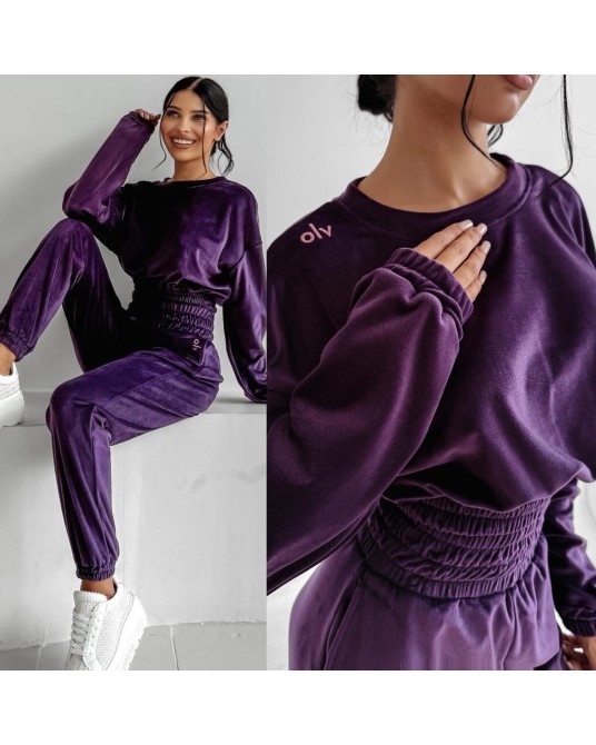 KOMPLET VELUR ▪️Casual ŚLIWKA