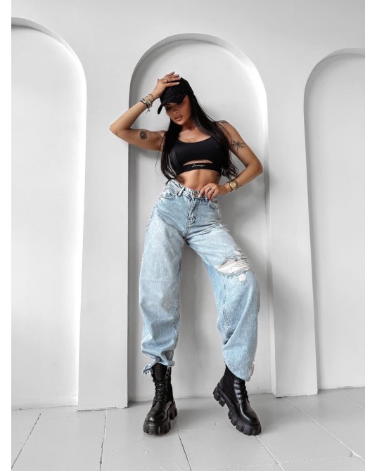 SPODNIE BAGGY ME LEO ▪️niebieskie