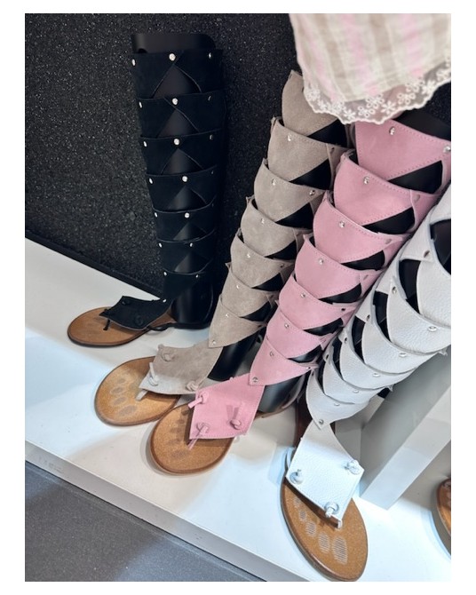 SKÓRZANE GLADIATORKI SKÓRA ▪️Cappucino