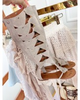 SKÓRZANE GLADIATORKI SKÓRA ▪️Cappucino