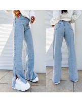 JEANSY z rozcięciem ▪️Mom FIT