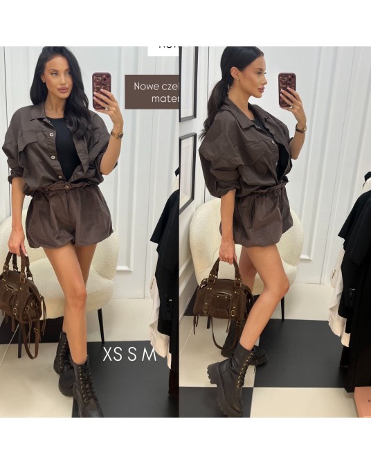 SZORTY COLL ▪️czekoladowe ZAMSZ