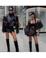 SKÓRZANA KURTKA ▪️czarna