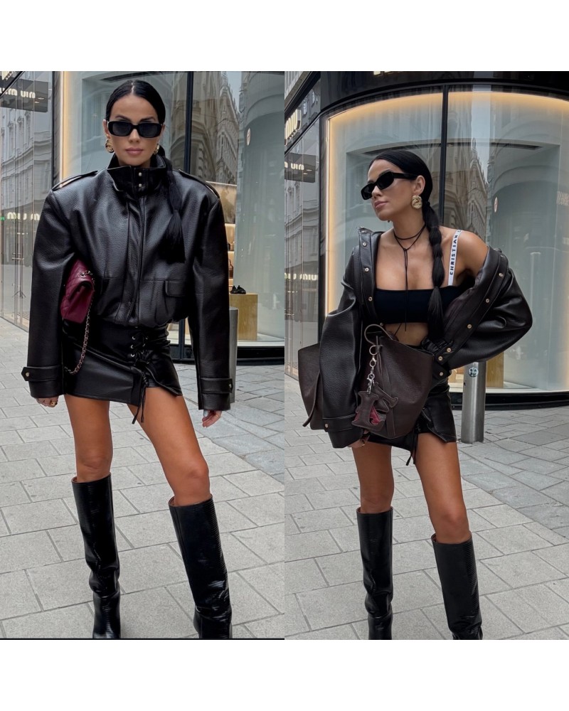 SKÓRZANA KURTKA ▪️czarna