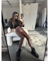 LEGGINSY STEP LEATHER ▪️czekoladowe