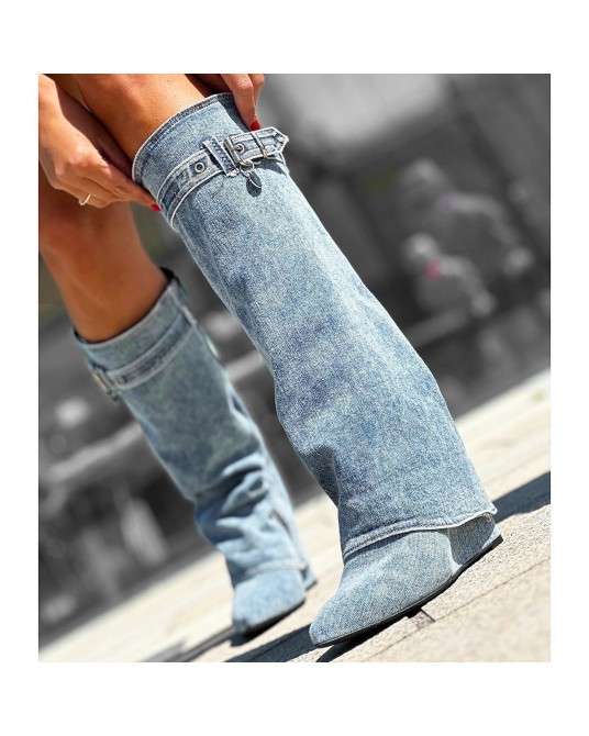 SKÓRZANE KOZAKI ▪️JEANS 