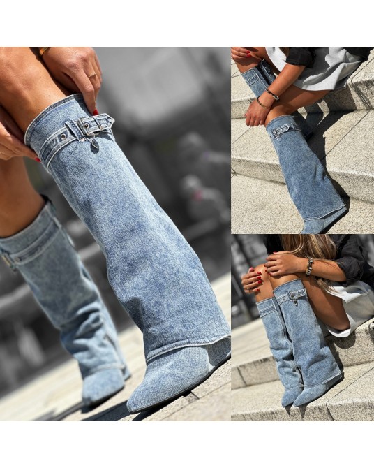 SKÓRZANE KOZAKI ▪️JEANS