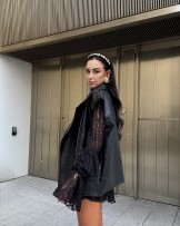 SKÓRZANA KAMIZELKA CZARNA ▪️