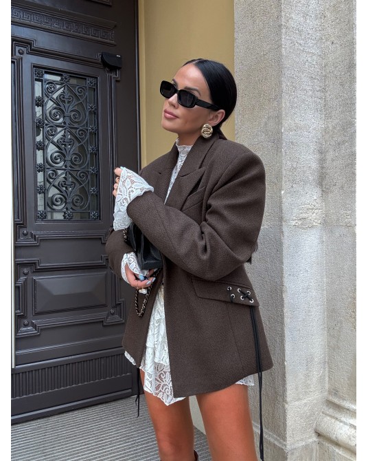 Wierzchnia CZEKOLADOWA MARYNARKA ▪️wiązania