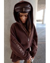 CZEKOLADOWY KOMBINEZON Z HAFTEM ▪️