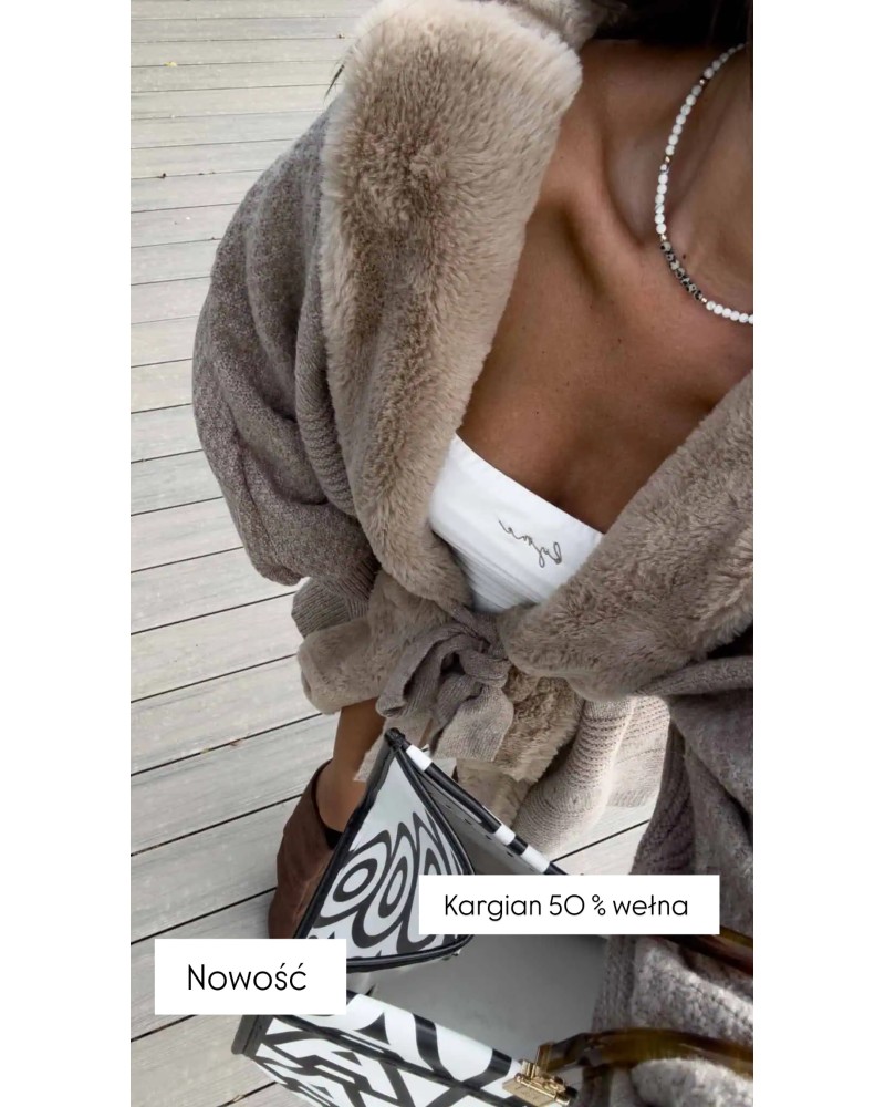 KARDIGAN Z WEŁNA ▪️mokka