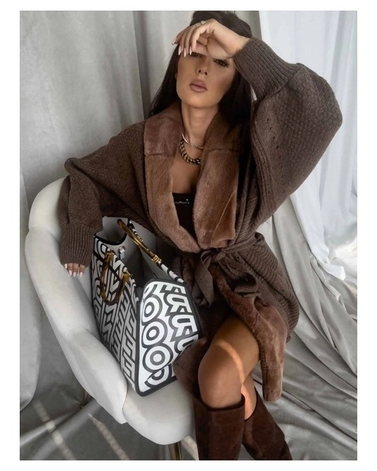 KARDIGAN Z WEŁNA ▪️czekolada