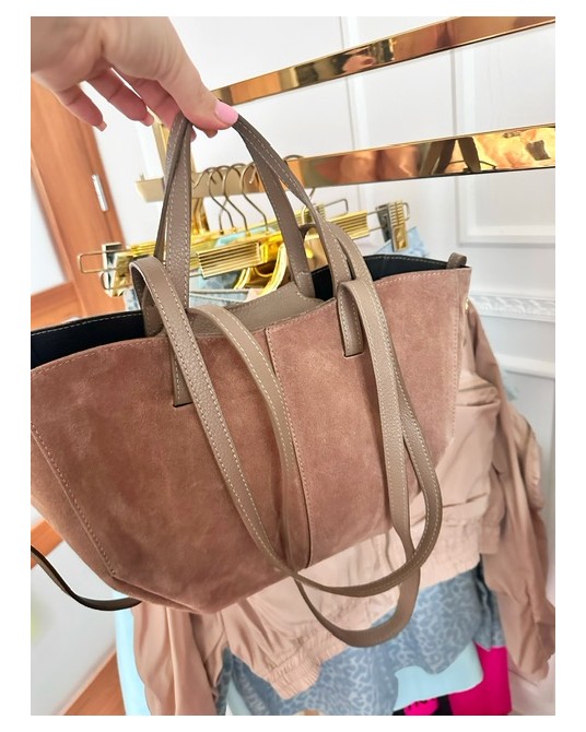 SKÓRZANA TOREBKA MID  ▪️POLENE TAUPE