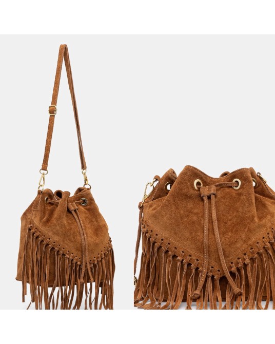 SKÓRZANA TOREBKA FRĘDZLE ▪️