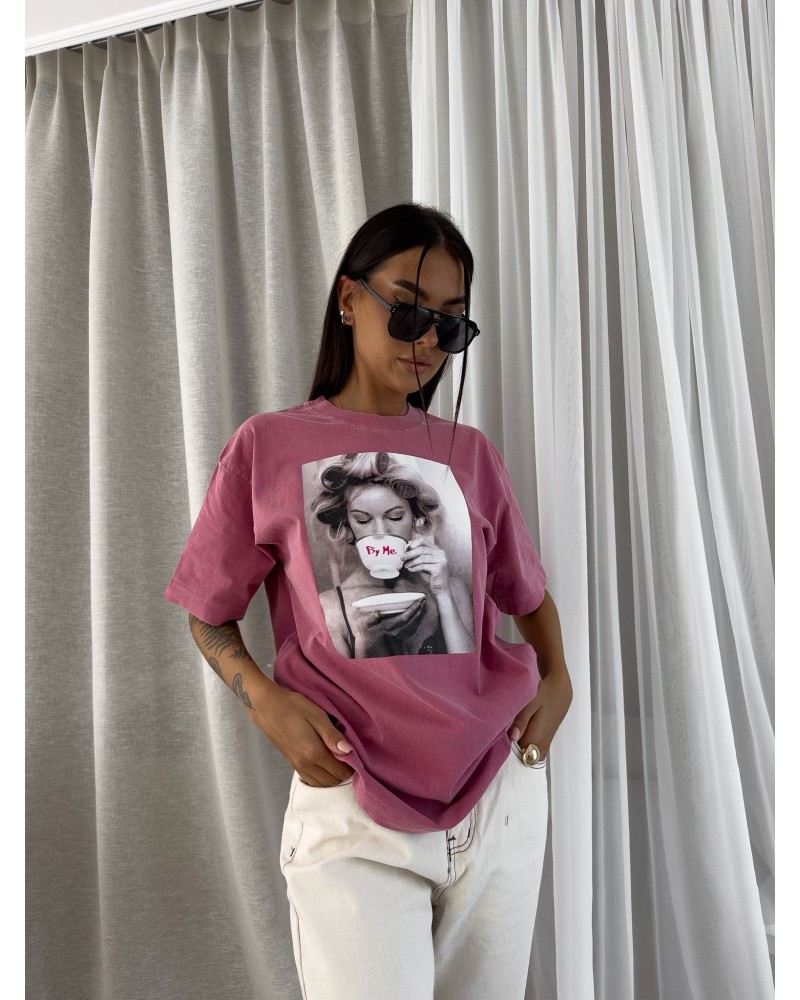 DEKATYZOWANY T▪️SHIRT brudny róż