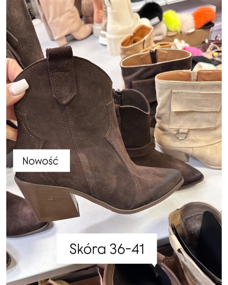 SKÓRZANE BOTKI CZEKOLADOWE ▪️