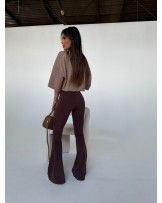 Spodnie dzwony Leggisny ▪️CZEKOLADOWE ER