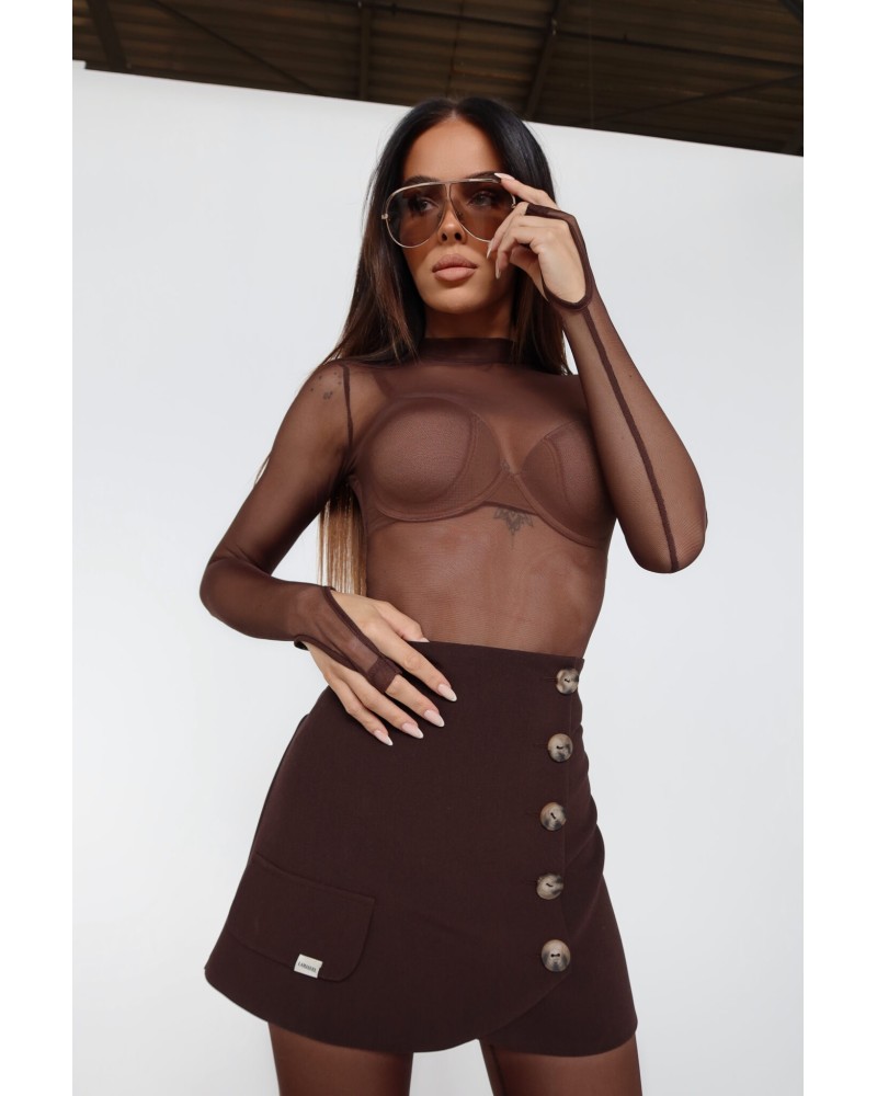 SPÓDNICA FOLD ▪️czekolada