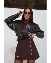 SPÓDNICA FOLD ▪️czekolada