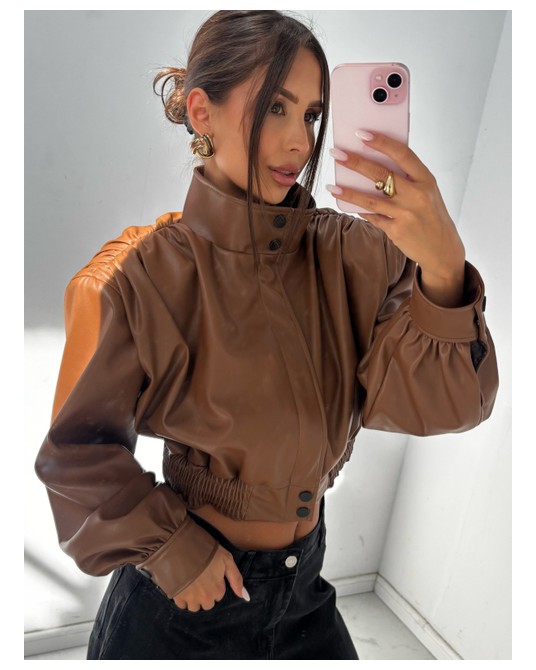 KURTKA Z EKO SKÓRY PREMIUM ▪️bordo