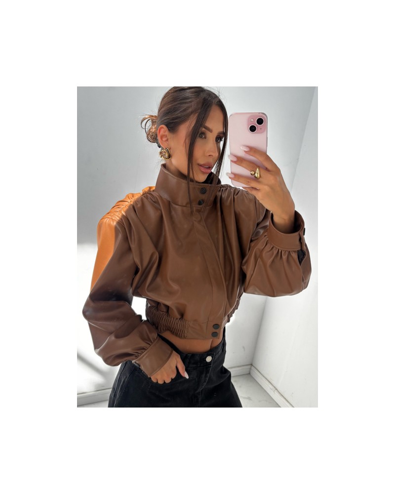 KURTKA Z EKO SKÓRY PREMIUM ▪️bordo