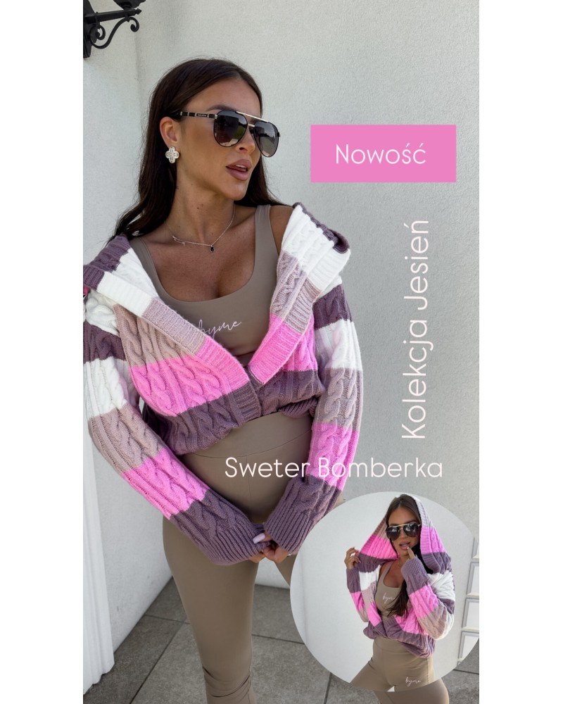 SWETER BOMBERKA ▪️różowy