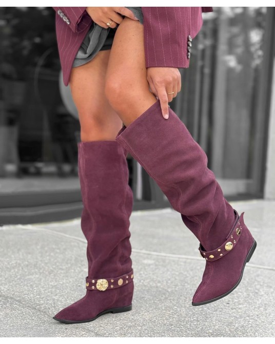 SKÓRZANE KOZAKI ▪️BAKŁAŻAN