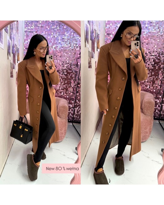 PŁASZCZ LONG ▪️camel limited 80 % wełna