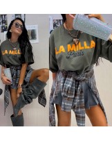 KOSZULKA OVERSIZE LA MILLA PARIS ▪️khaki