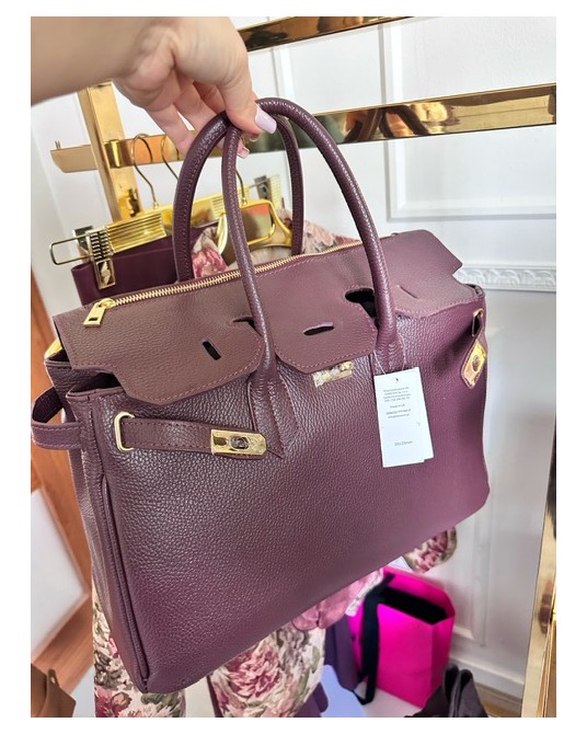 TOREBKA SKÓRA LICOWA ▪️limitowany kolor bakłażan