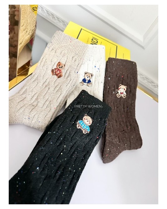 SKARPETY Z MISIEM WEŁNA ▪️kolory DŁUŻSZE