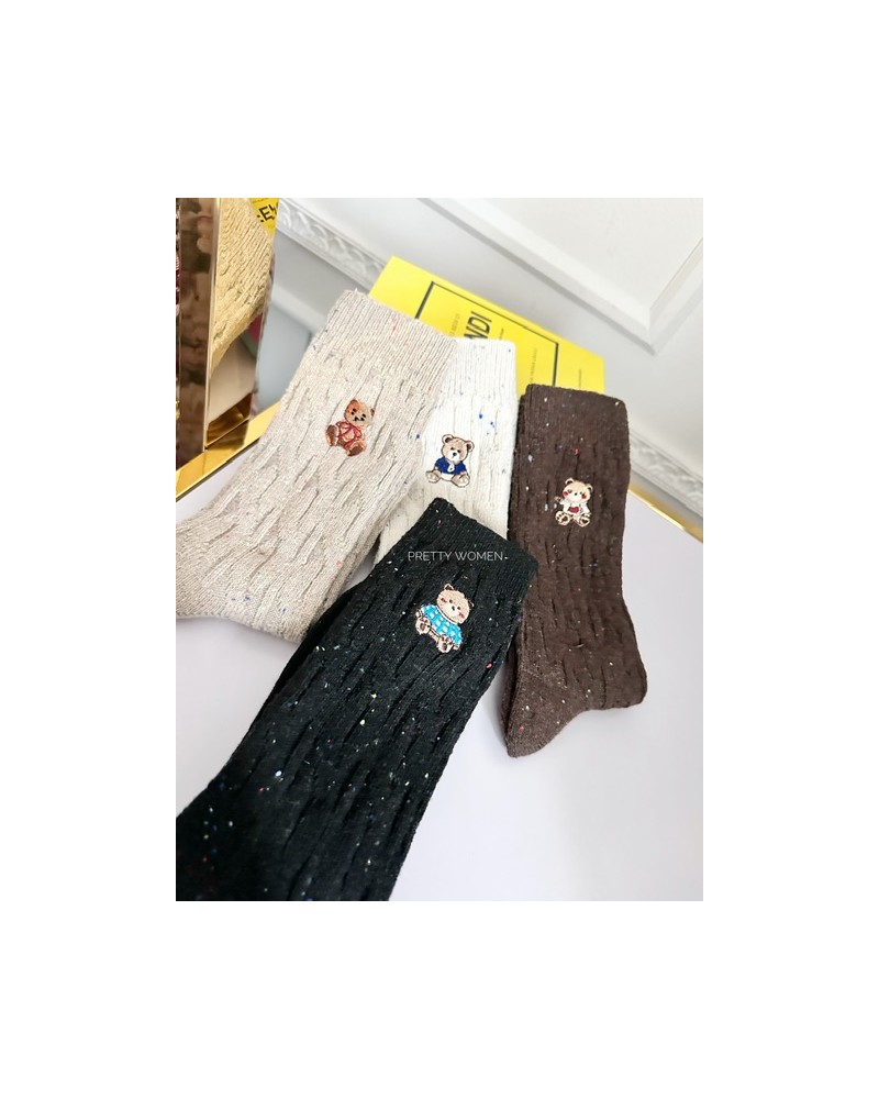 SKARPETY Z MISIEM WEŁNA ▪️kolory DŁUŻSZE