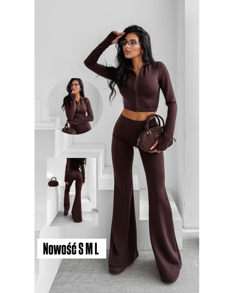 Komplet damski OLAVOGA WINDSCRIPT brązowy