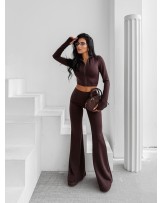 Komplet damski OLAVOGA WINDSCRIPT brązowy