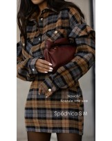 KOSZULA W KRATKĘ OVERSIZE: z wełna