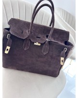 TOREBKA SKÓRA ZAMSZ NATURANY▪️CZEKOLADA