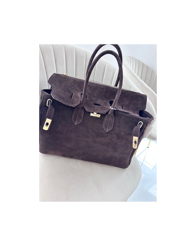 TOREBKA SKÓRA ZAMSZ NATURANY▪️CZEKOLADA