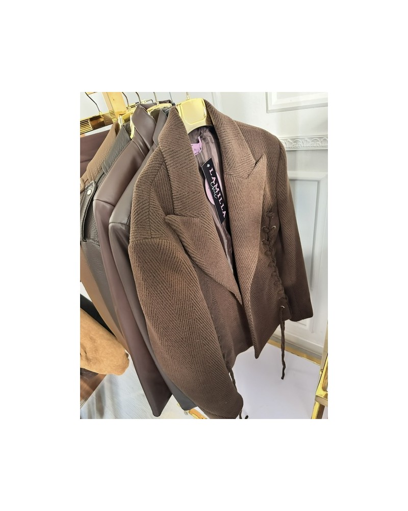 Wierzchnia CZEKOLADOWA MARYNARKA ▪️wiązania