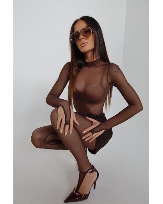 Legginsy półtrasparentne ▪️CZEKOLADA