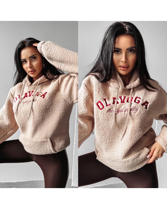 BLUZA MIS teddy z wełna ▪️bezowa