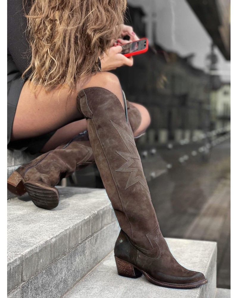 SKÓRZANE KOZAKI ▪️CZEKOLADA