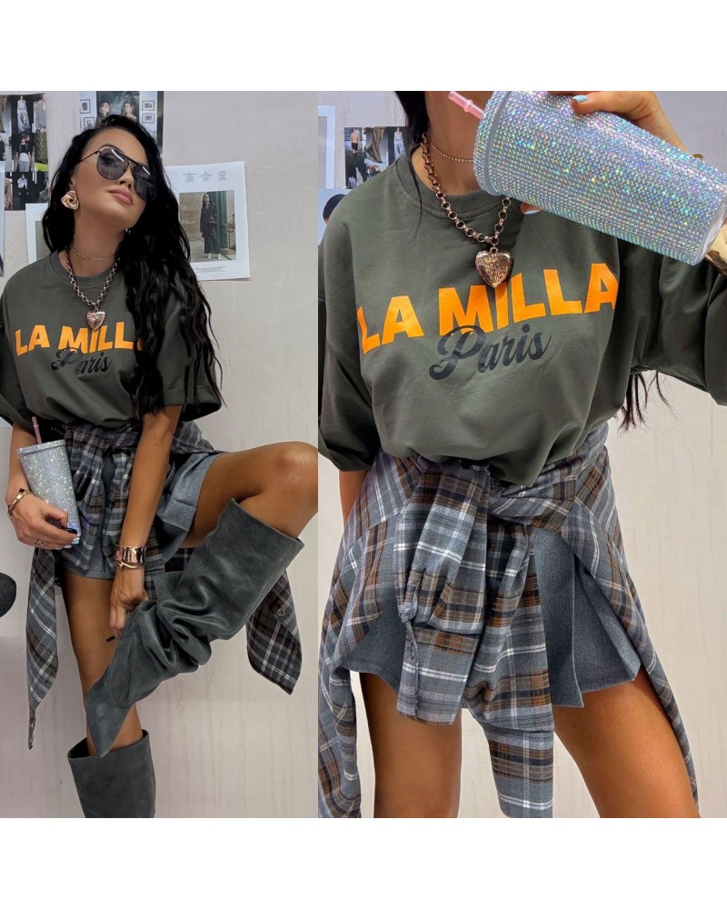 KOSZULKA OVERSIZE LA MILLA PARIS ▪️khaki