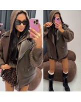 CZEKOLADOWY KARDIGAN Z KAPTUREM ▪️