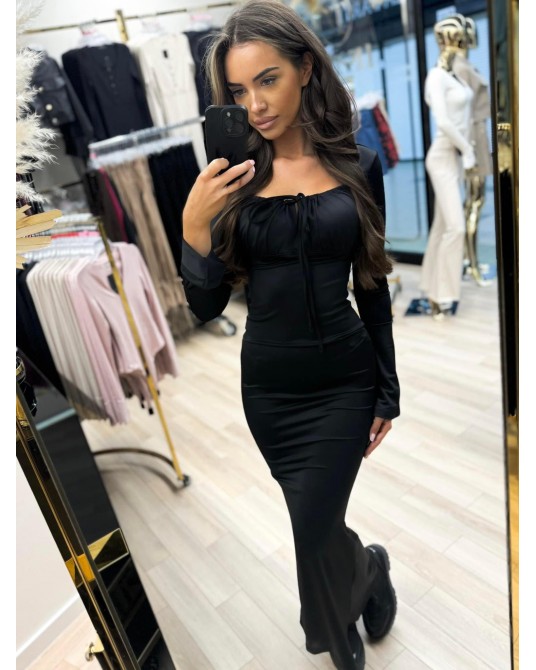 SUKIENKA MAXI ▪️wiązana CZARNA