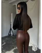 LEGGINSY STEP LEATHER ▪️czekoladowe